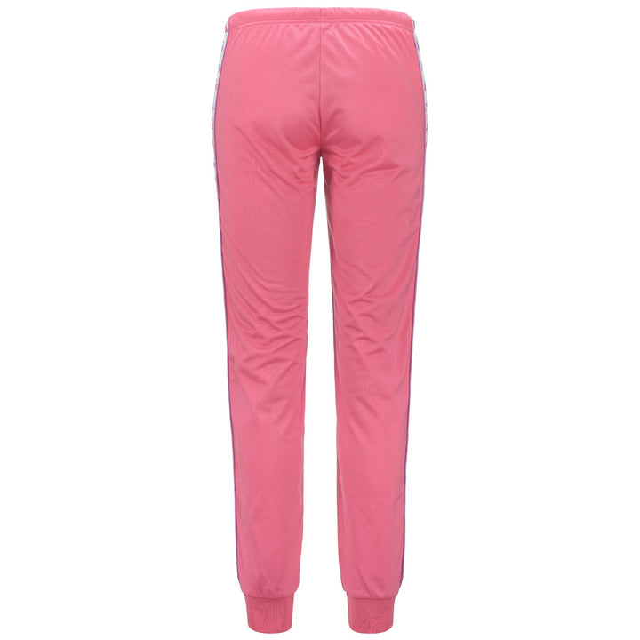 Pants Woman 222 BANDA WRASTORIAI SLIM Sport Trousers PINK MD-WHITE-VIOLET LILLA Dressed Side (jpg Rgb)		
