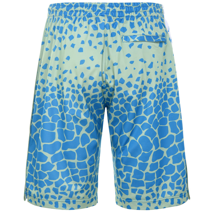 Shorts Man 222 BANDA SAIO GRAPHIK Sport  Shorts GREEN DUSTY-BLUE SMURF GRAPHIK - WHITE Dressed Side (jpg Rgb)		