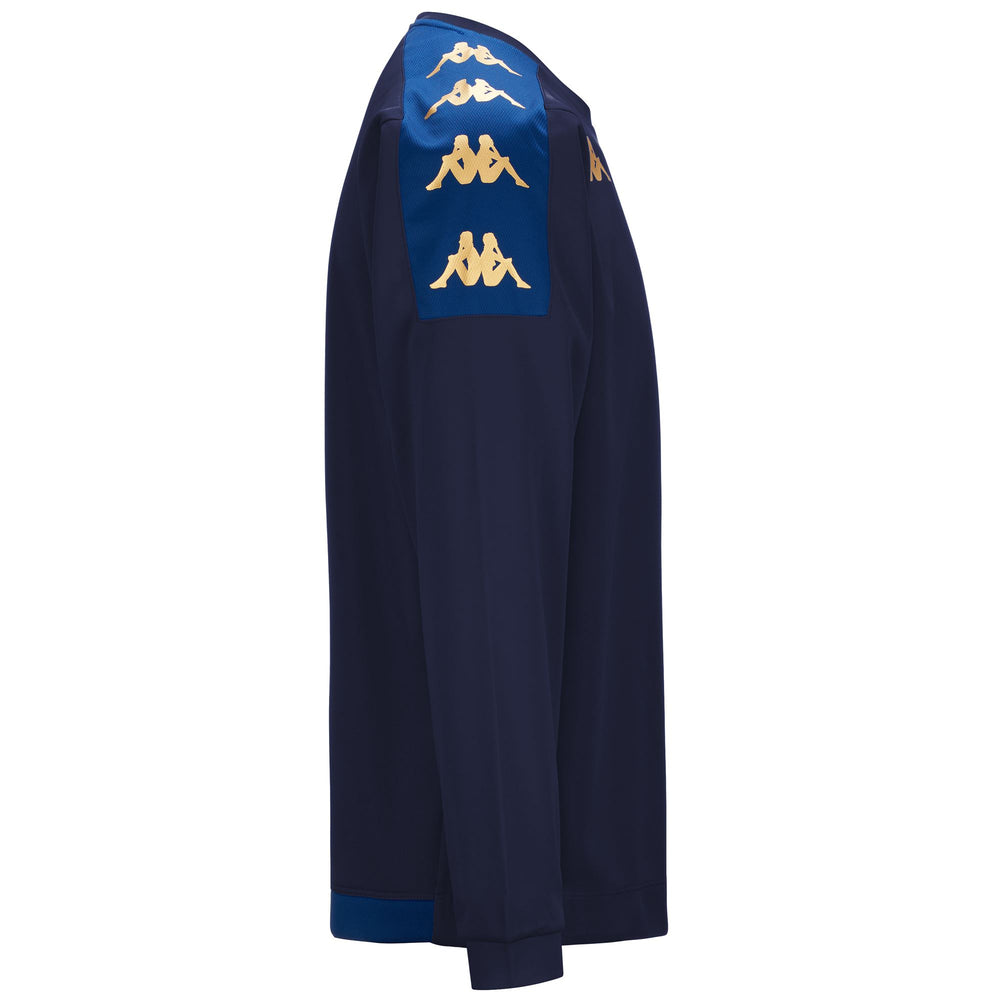 Fleece Man KAPPA4FOOTBALL GAVERNO Jumper BLUE MARINE-BLUE MD COBALT Dressed Front (jpg Rgb)	