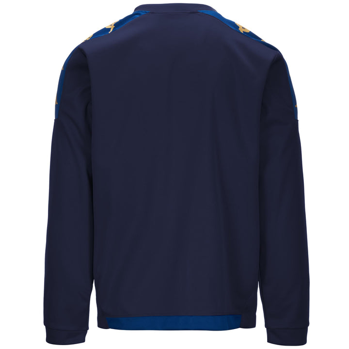 Fleece Man KAPPA4FOOTBALL GAVERNO Jumper BLUE MARINE-BLUE MD COBALT Dressed Side (jpg Rgb)		