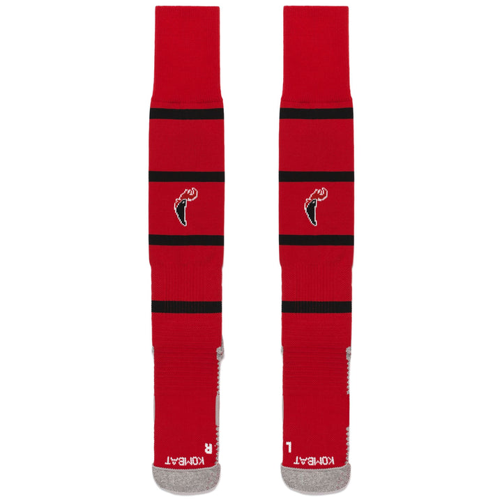Socks Man KOMBAT SPARK PRO SSC BARI 1PACK Knee High Sock RED-BLACK Dressed Front (jpg Rgb)	