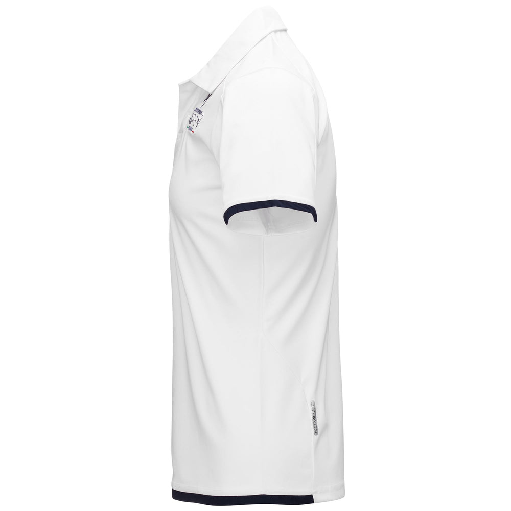 Active Jerseys Unisex KOMBAT ABIACY OPEN ITALIA Polo Shirt WHITE - BLUE DK Dressed Front (jpg Rgb)	