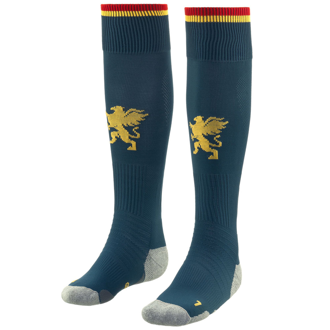Socks Man KOMBAT SPARK PRO GENOA 1PACK Knee High Sock BLUE DK-YELLOW GOLD RICH-RED Photo (jpg Rgb)			