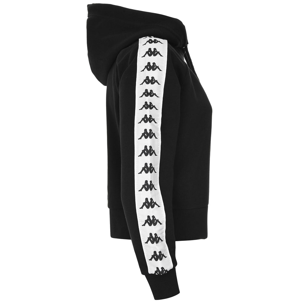 Fleece Woman 222 BANDA FANAS Jumper BLACK - WHITE Dressed Front (jpg Rgb)	