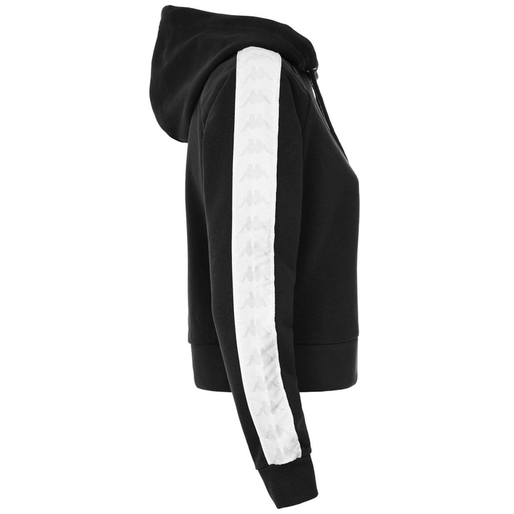 Fleece Woman 222 BANDA FANAS Jumper BLACK - WHITE - GREY LT Dressed Front (jpg Rgb)	