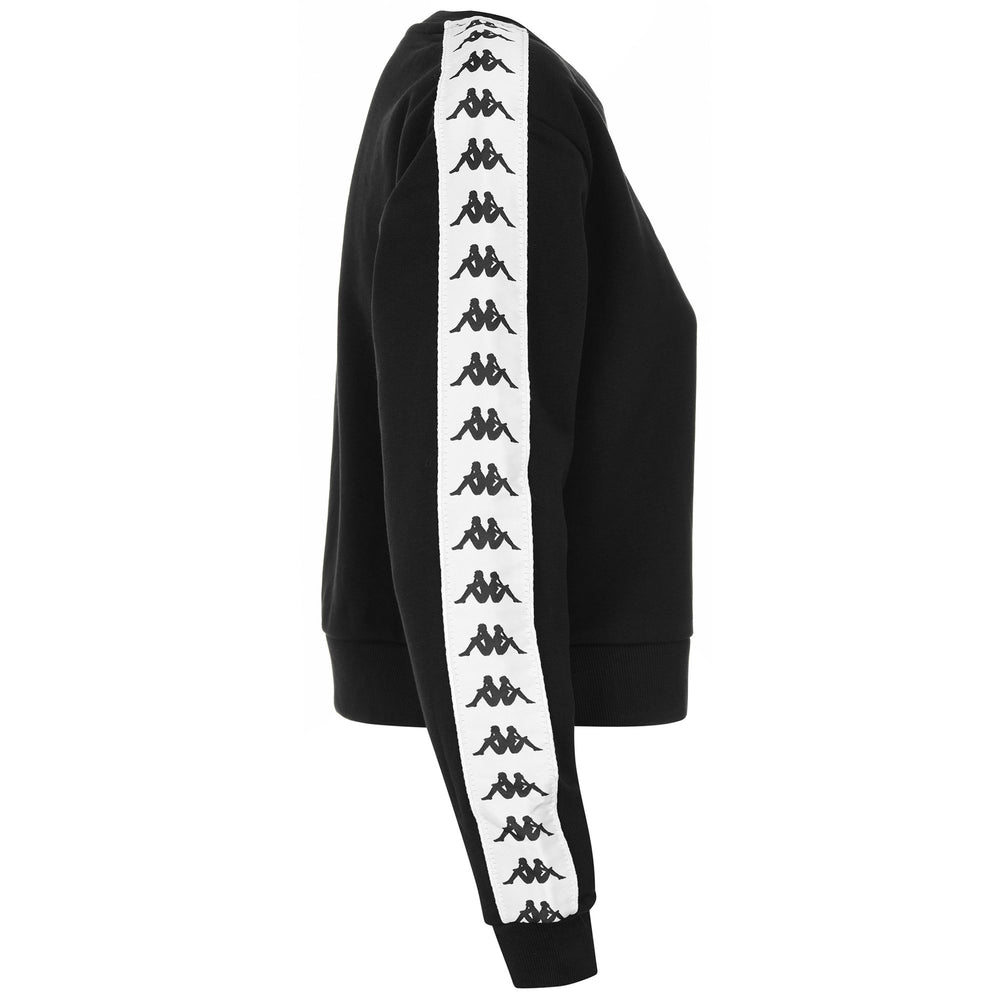 Fleece Woman 222 BANDA FAMISH Jumper BLACK - WHITE Dressed Front (jpg Rgb)	
