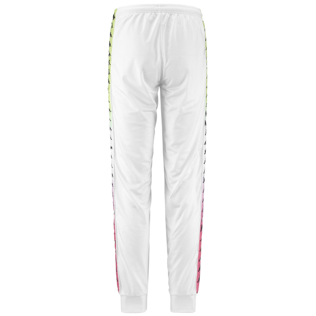 Pants Woman 222 BANDA WRASTORIA DEGRADE Sport Trousers WHITE-FUXIA-LIME Dressed Side (jpg Rgb)		