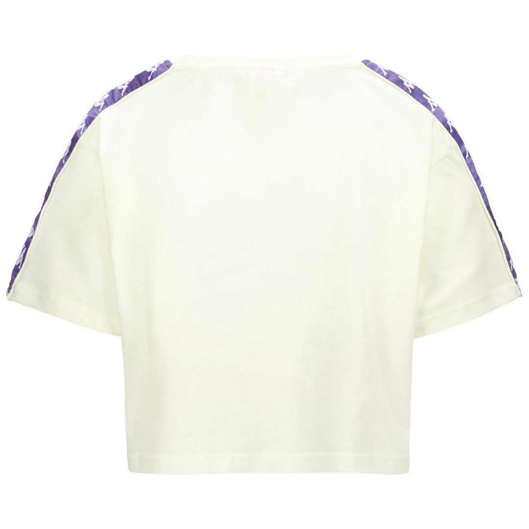 T-ShirtsTop Woman 222 BANDA VAPUA GRAPHIKTAPE T-Shirt WHITE CREAM-VIOLET GRAPHIK Dressed Side (jpg Rgb)		