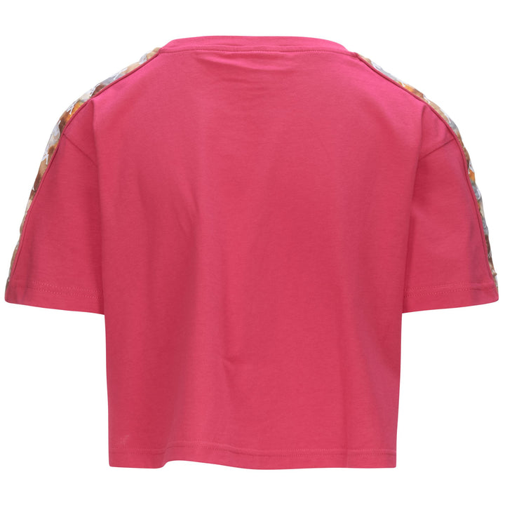 T-ShirtsTop Woman 222 BANDA VAPUA GRAPHIKTAPE T-Shirt FUCHSIA BRIGHT ROSE-WHITE-BEIGE Dressed Side (jpg Rgb)		