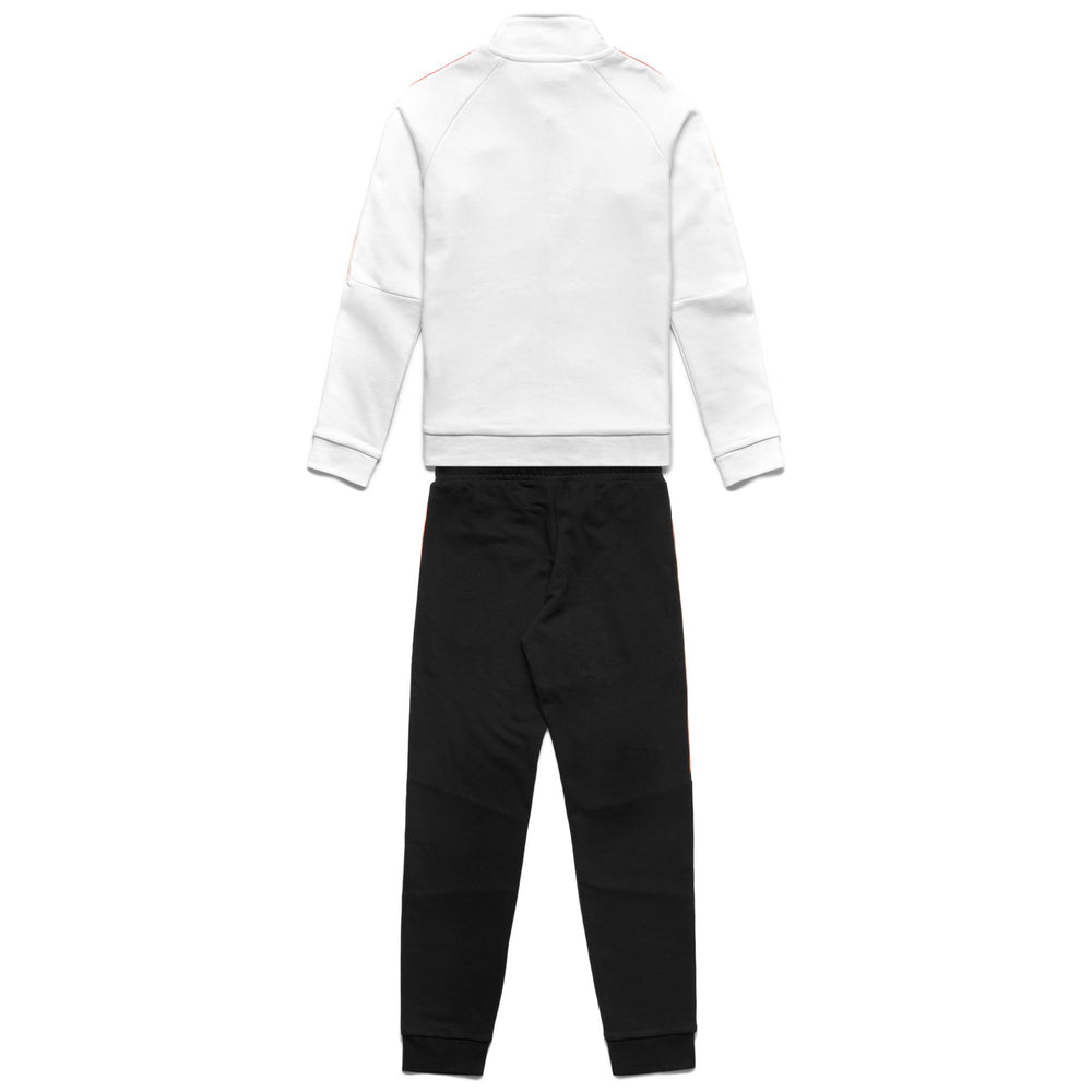 Sport Suits Boy LOGO DERIN KID TRACKSUIT WHITE - BLACK Dressed Front (jpg Rgb)	