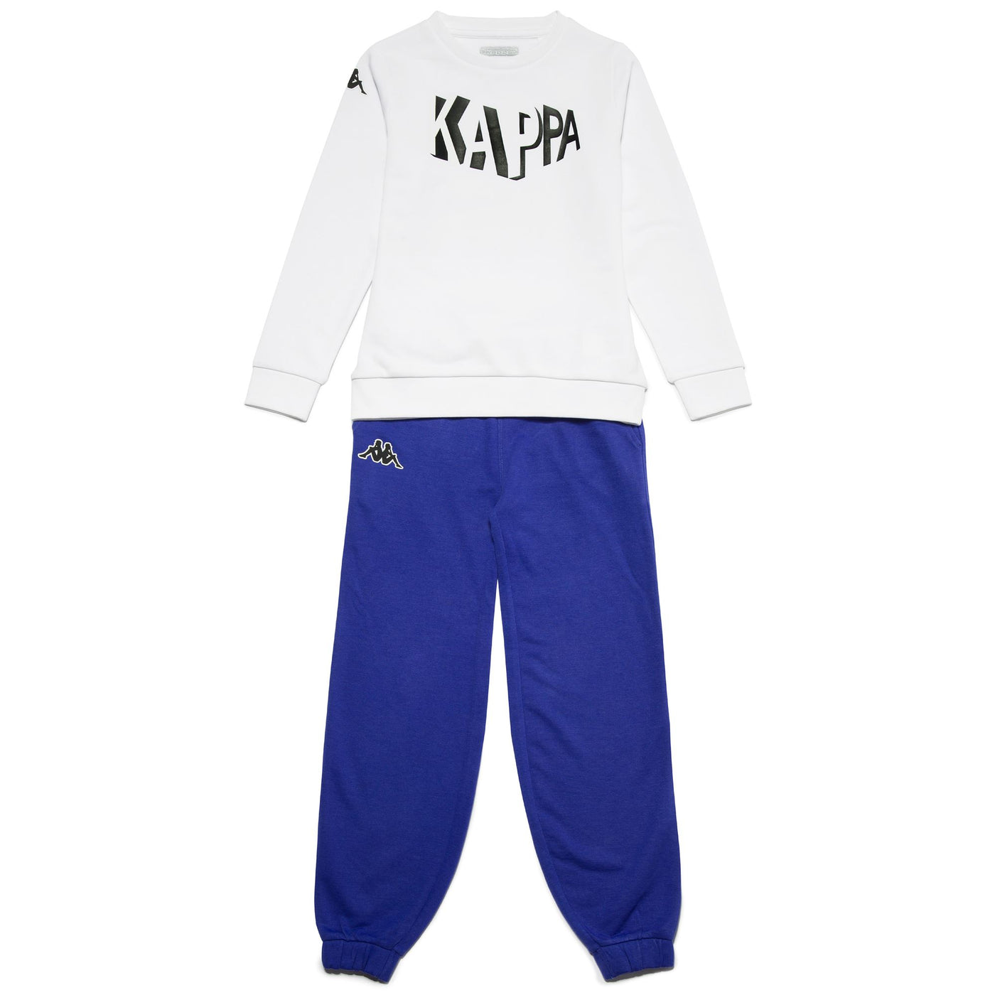 Sport Suits Boy LOGO DERYO KID TRACKSUIT White - Blue Spectrum | kappa Photo (jpg Rgb)			