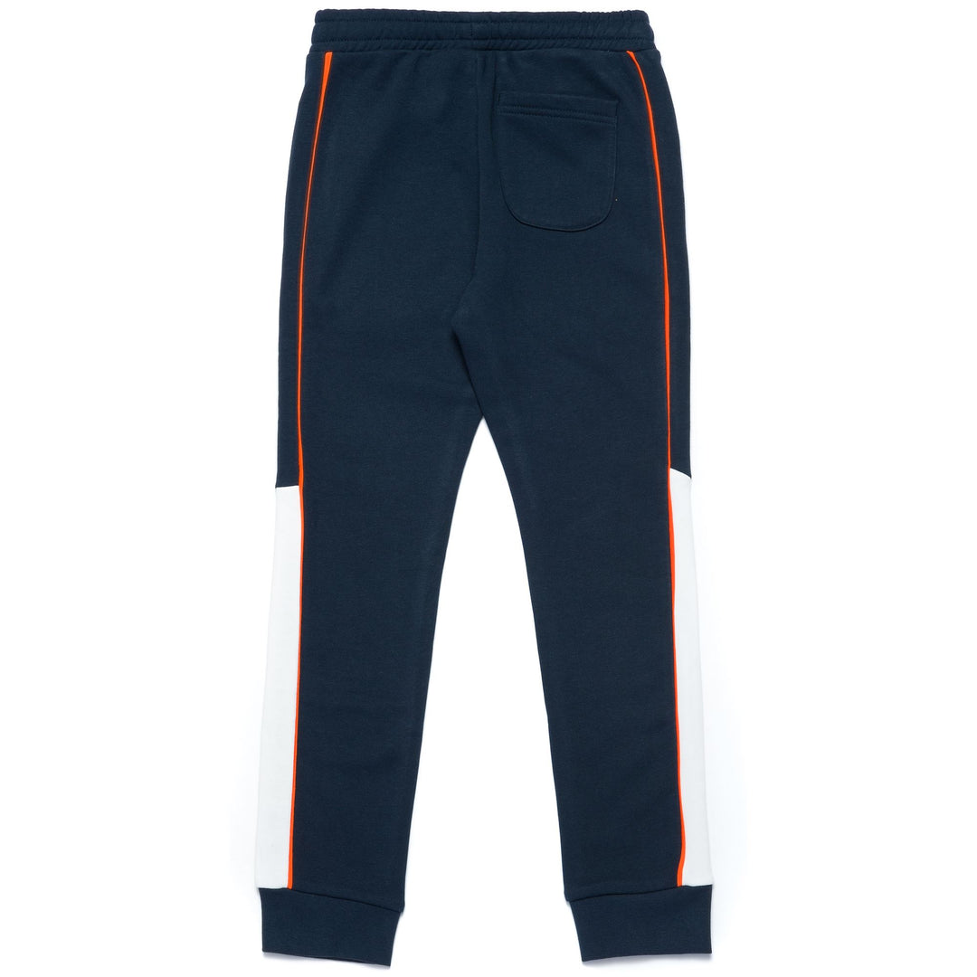 Pants Boy LOGO DEFES KID Sport Trousers BLUE SPACE-WHITE-ORANGE Dressed Front (jpg Rgb)	