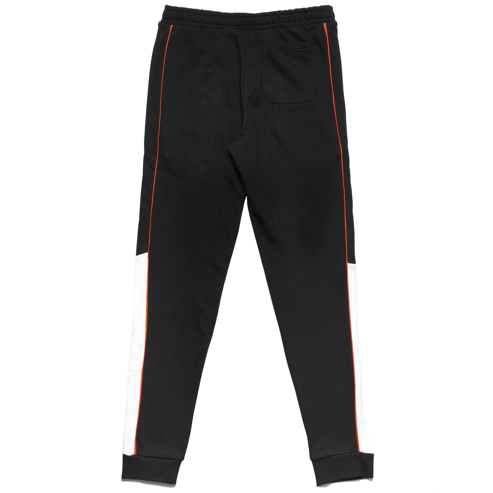 Pants Boy LOGO DEFES KID Sport Trousers BLACK - WHITE - ORANGE FLAME Dressed Front (jpg Rgb)	