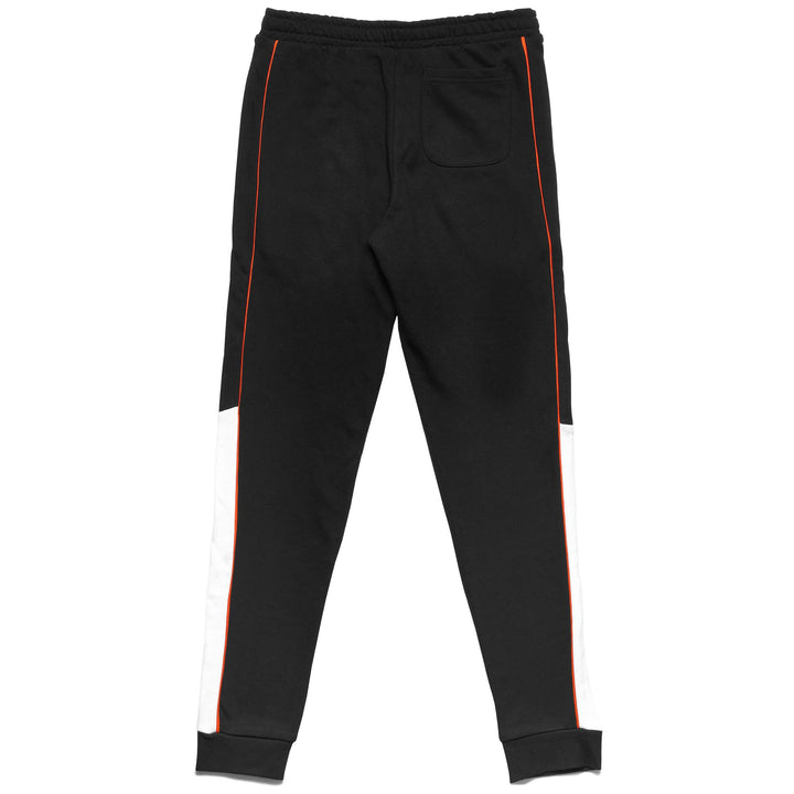 Pants Boy LOGO DEFES KID Sport Trousers BLACK - WHITE - ORANGE FLAME Dressed Front (jpg Rgb)	