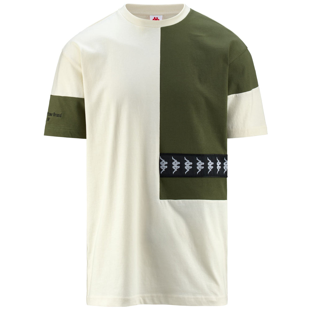 T-ShirtsTop Man 222 BANDA VISION T-Shirt WHITE CREAM - GREEN PARSLEY - BLACK Photo (jpg Rgb)			