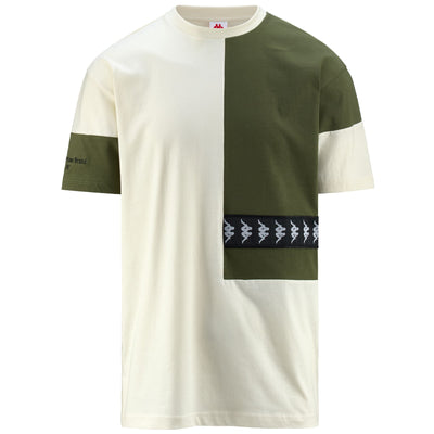 T-ShirtsTop Man 222 BANDA VISION T-Shirt WHITE CREAM - GREEN PARSLEY - BLACK | kappa Photo (jpg Rgb)			