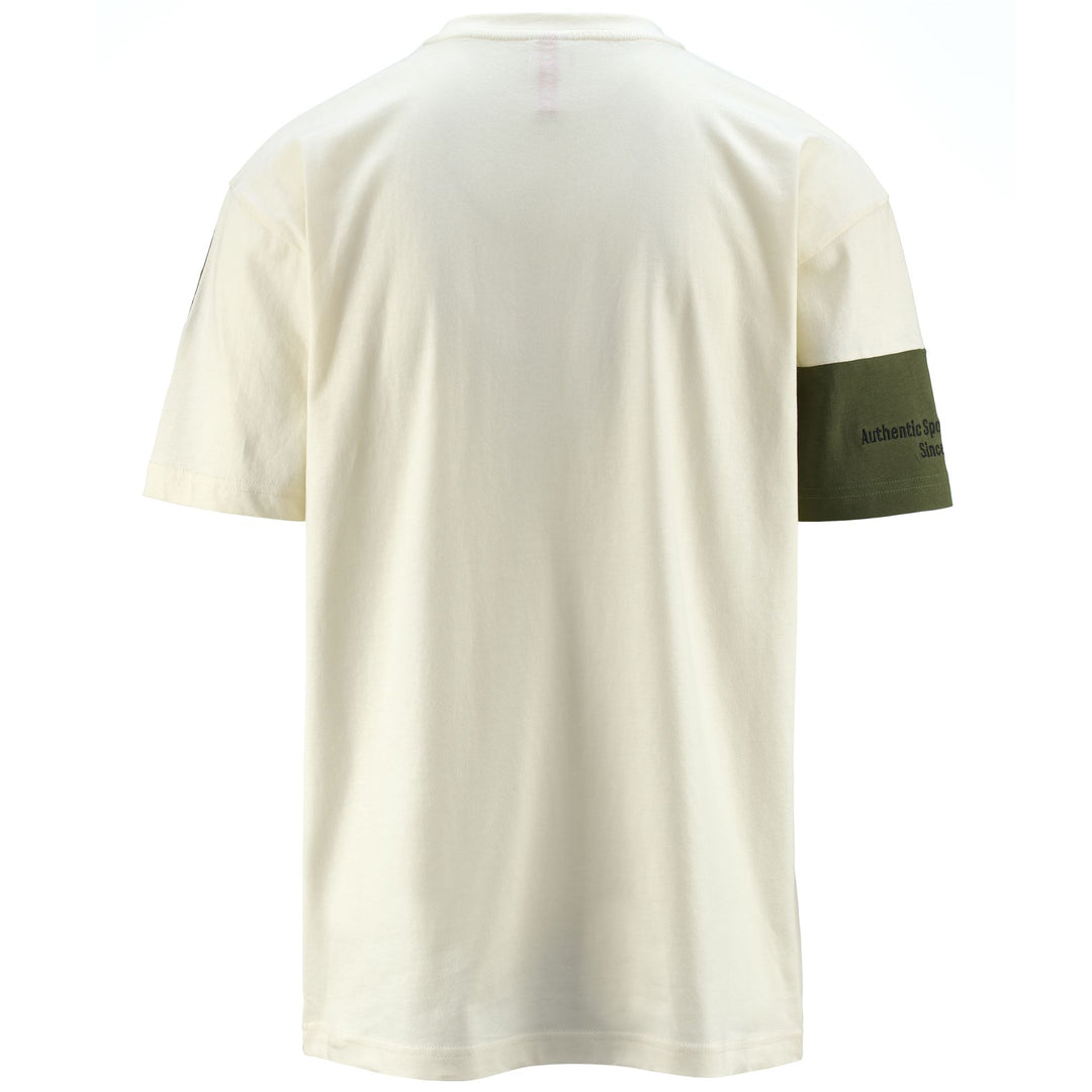 T-ShirtsTop Man 222 BANDA VISION T-Shirt WHITE CREAM - GREEN PARSLEY - BLACK Dressed Front (jpg Rgb)	