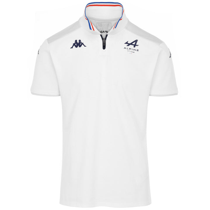 Polo Shirts Man ANGAF ALPINE F1 Polo WHITE-GREY BARELY Photo (jpg Rgb)			