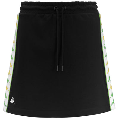 Skirts Woman 222 BANDA SALIA Short BLACK-WHITE-GREEN DUSTY Photo (jpg Rgb)			