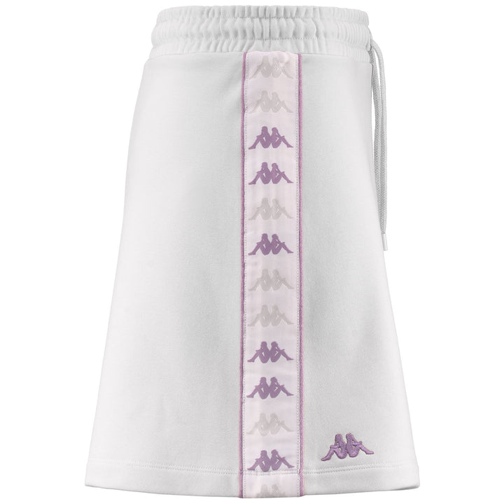 Skirts Woman 222 BANDA SALIA Short GREY LT-WHITE-VIOLET LILLA Dressed Front (jpg Rgb)	