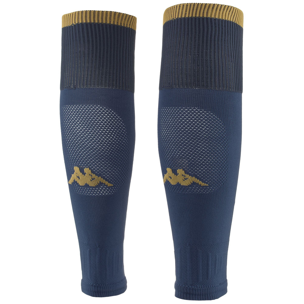 Socks Man KOMBAT SPOLF PRO FIORENTINA 1PACK Knee High Sock BLUE ROYAL-YELLOW GOLD Dressed Front (jpg Rgb)	