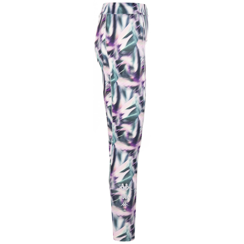 Pants Woman KOMBAT EFET Sport Trousers WHITE-GREEN-VIOLET GRAPHIC Dressed Front (jpg Rgb)	