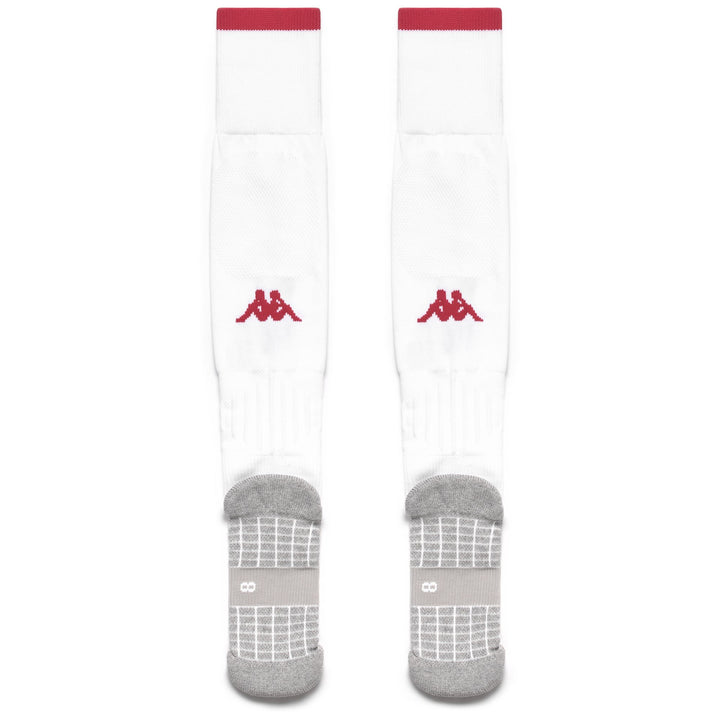 Socks Man KOMBAT SPARK PRO BARI 1PACK Knee High Sock WHITE-RED Dressed Side (jpg Rgb)		
