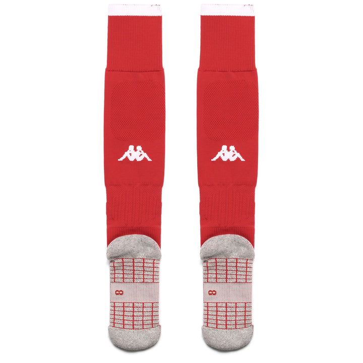 Socks Man KOMBAT SPARK PRO BARI 1PACK Knee High Sock RED-WHITE Dressed Side (jpg Rgb)		