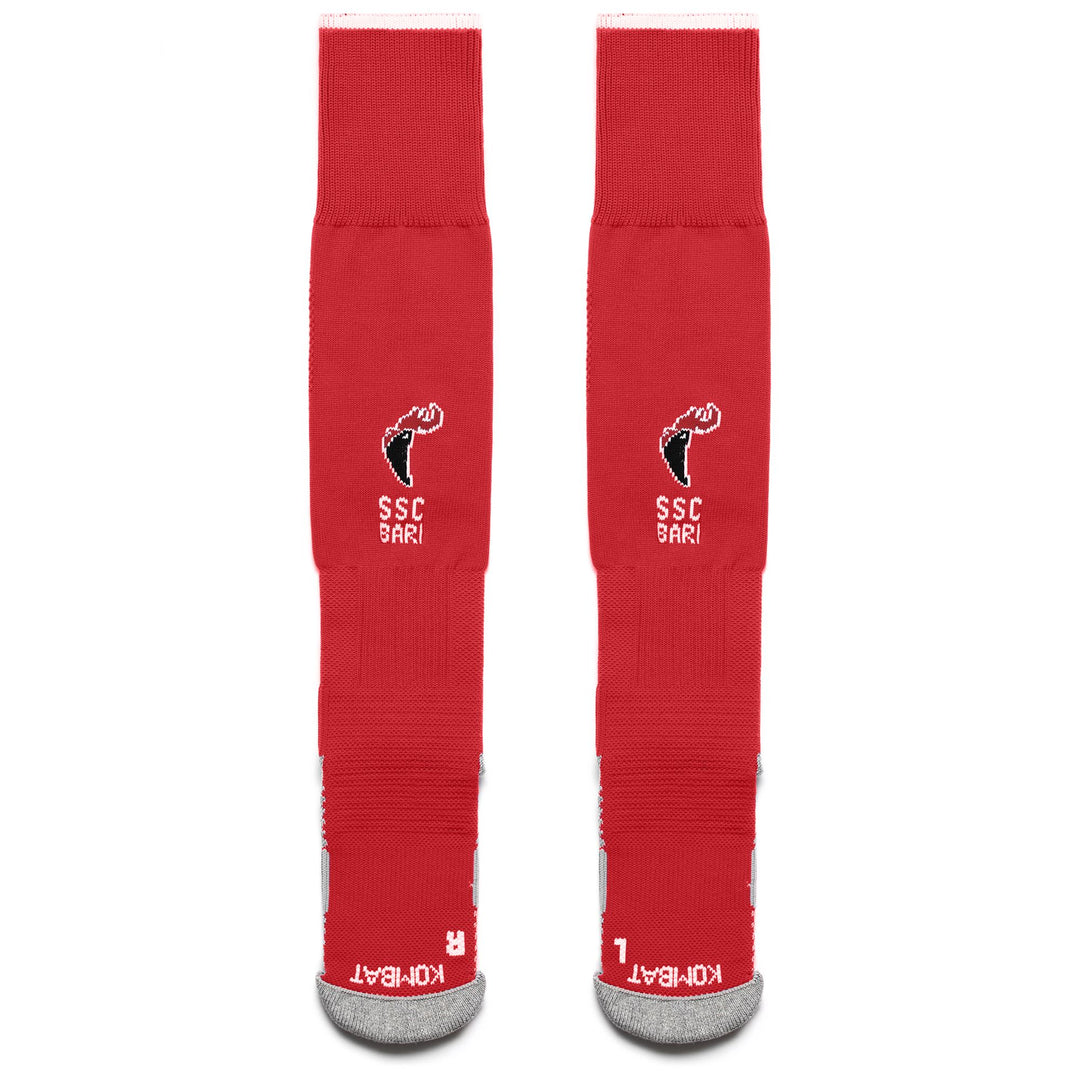 Socks Man KOMBAT SPARK PRO BARI 1PACK Knee High Sock RED-WHITE Dressed Front (jpg Rgb)	