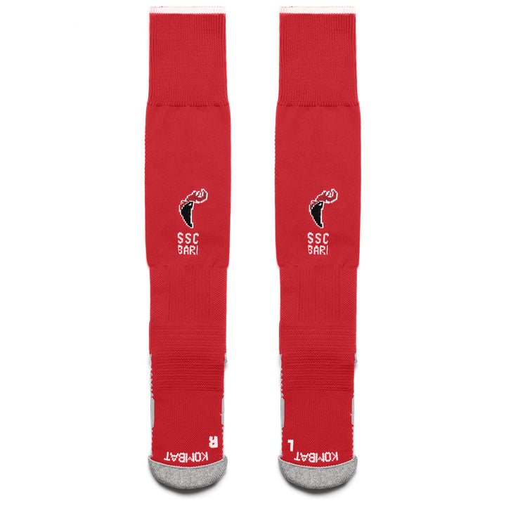 Socks Man KOMBAT SPARK PRO BARI 1PACK Knee High Sock RED-WHITE Dressed Front (jpg Rgb)	