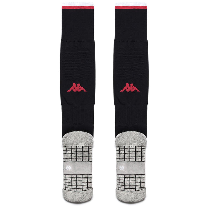 Socks Man KOMBAT SPARK PRO BARI 1PACK Knee High Sock BLACK-RED-WHITE Dressed Side (jpg Rgb)		