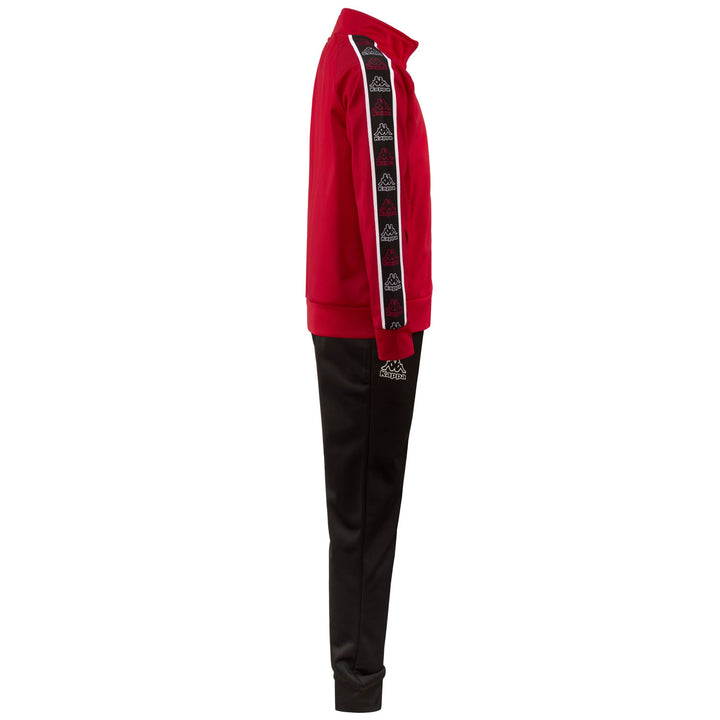 Sport Suits Boy LOGO SUNNY KID TRACKSUIT RED - BLACK Dressed Front (jpg Rgb)	
